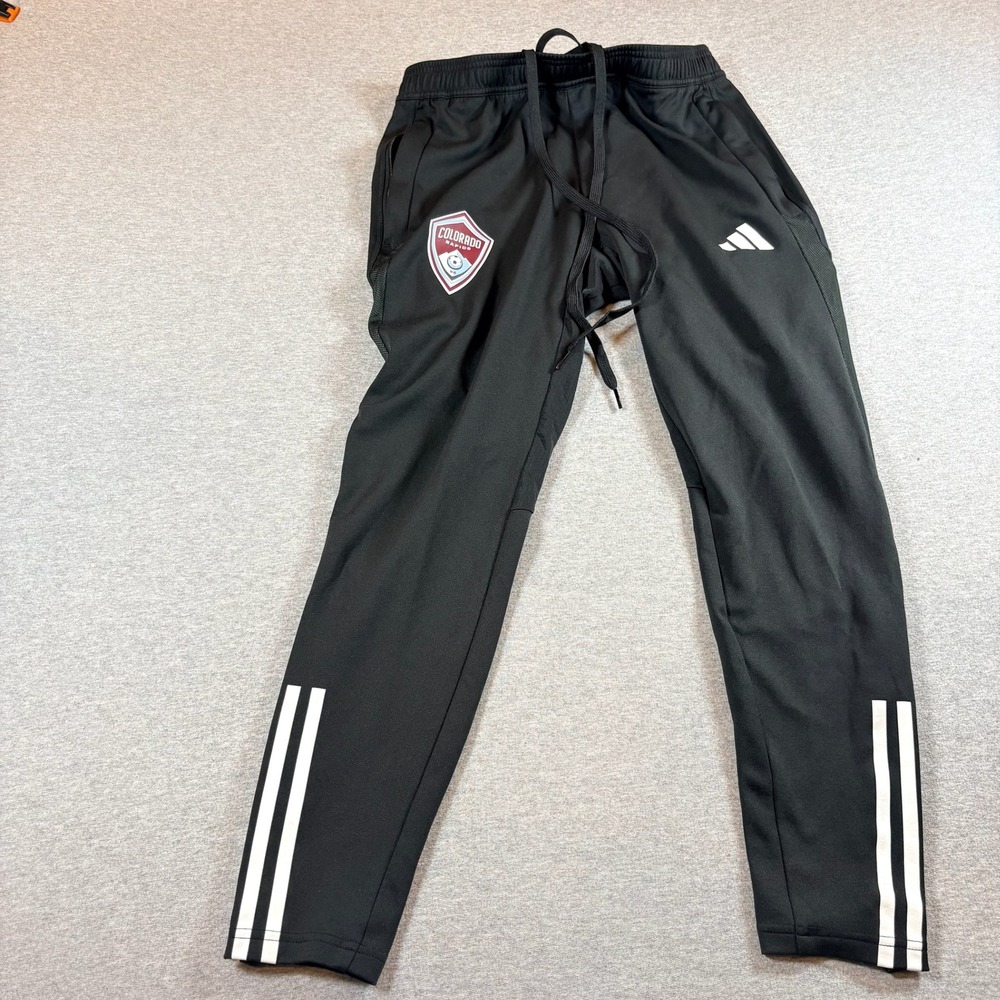 Adidas Colorado Rapids Training Pants Mens Medium Black Slim Fit Joggers